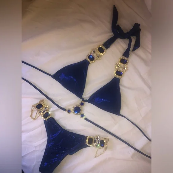 Royal Blue Wild Sea Star Bikini Set Crystal - Picture 4 of 5